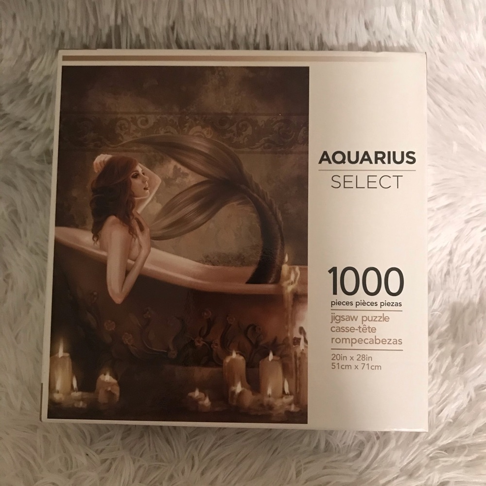 Aquarius mermaid in tub puzzle vintage color 1000